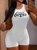 Lettre Printed Sleevelless Bodycon Rompers