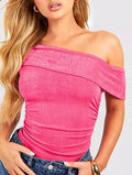 Lapel off Shoulder Bodycon Bodysuits