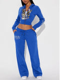 Snak Eagle Skull Print Hooded Pantalon Sets