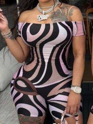 Athleisure Lapel V Neck Zipper Rompers