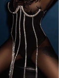 Rhinestone Lace-Up Strapless Corset