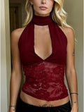 Solid Color Backless Sleevelless Tanks Camisoles
