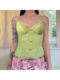 Lace Panel Cropped Sheer Tanks