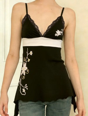 Print Milk Fiber Flowy Tanks Camisoles