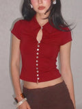 Coquette Fitted Collared Short Sleeve Tee