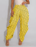 Colorblock Polka Dots Bubble Pants